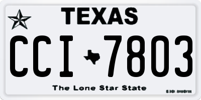 TX license plate CCI7803