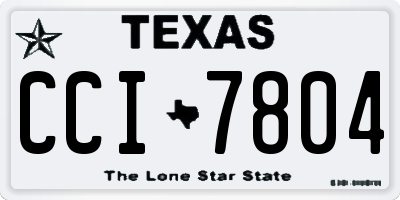TX license plate CCI7804