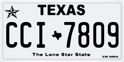 TX license plate CCI7809