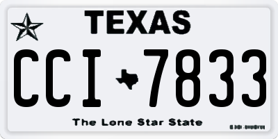 TX license plate CCI7833