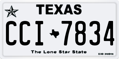 TX license plate CCI7834