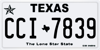 TX license plate CCI7839