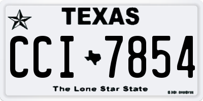 TX license plate CCI7854