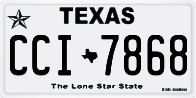 TX license plate CCI7868