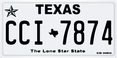 TX license plate CCI7874