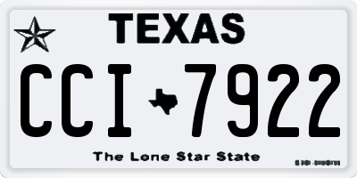 TX license plate CCI7922