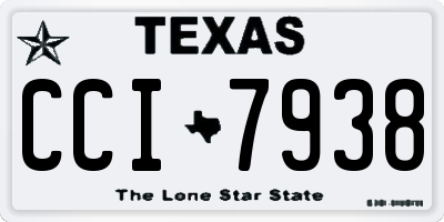 TX license plate CCI7938