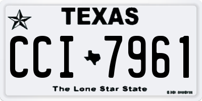 TX license plate CCI7961
