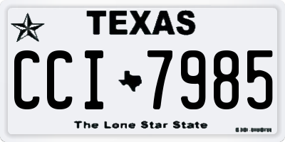 TX license plate CCI7985