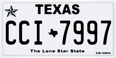 TX license plate CCI7997