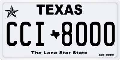 TX license plate CCI8000