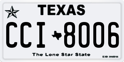 TX license plate CCI8006
