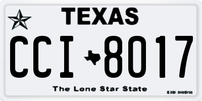 TX license plate CCI8017
