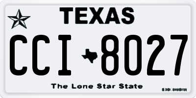 TX license plate CCI8027