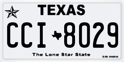 TX license plate CCI8029