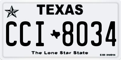 TX license plate CCI8034
