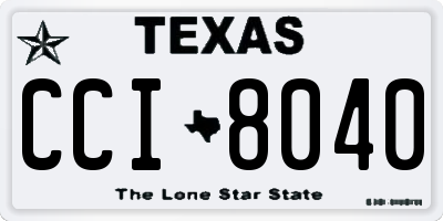 TX license plate CCI8040