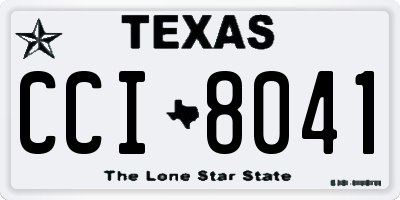 TX license plate CCI8041