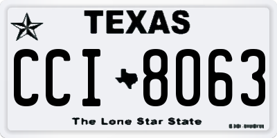 TX license plate CCI8063