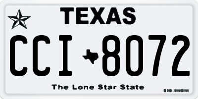 TX license plate CCI8072