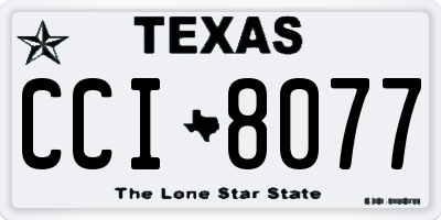 TX license plate CCI8077