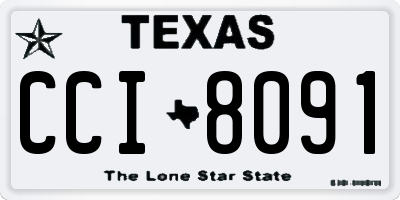 TX license plate CCI8091
