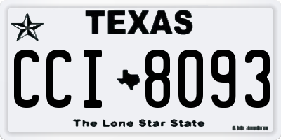 TX license plate CCI8093