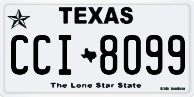 TX license plate CCI8099