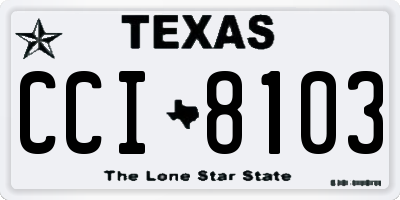 TX license plate CCI8103