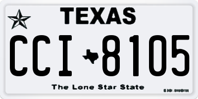 TX license plate CCI8105