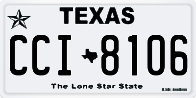 TX license plate CCI8106