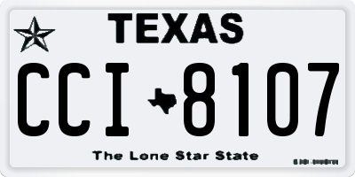 TX license plate CCI8107