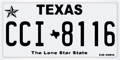 TX license plate CCI8116