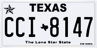 TX license plate CCI8147