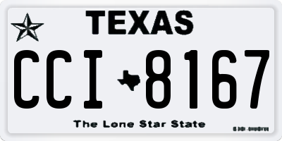 TX license plate CCI8167