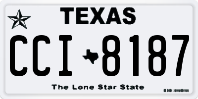 TX license plate CCI8187
