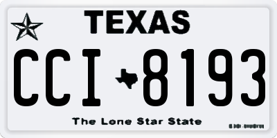 TX license plate CCI8193