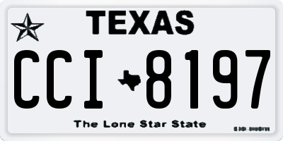 TX license plate CCI8197
