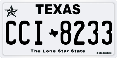 TX license plate CCI8233
