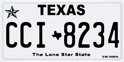 TX license plate CCI8234