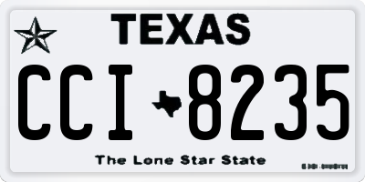 TX license plate CCI8235