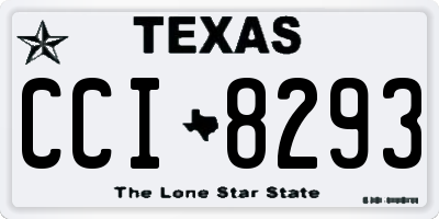 TX license plate CCI8293