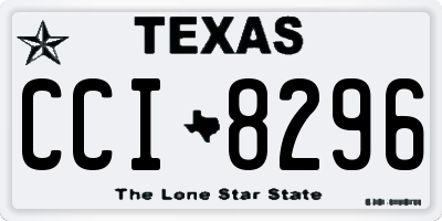 TX license plate CCI8296