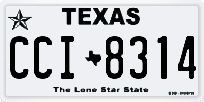 TX license plate CCI8314