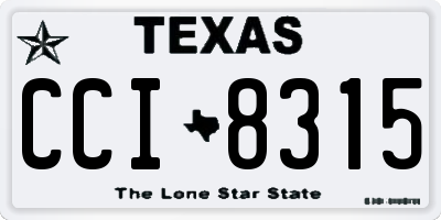 TX license plate CCI8315