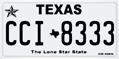TX license plate CCI8333