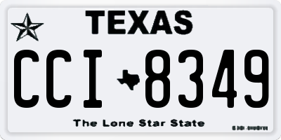 TX license plate CCI8349