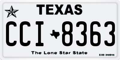 TX license plate CCI8363