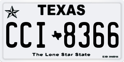 TX license plate CCI8366