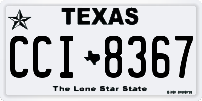 TX license plate CCI8367